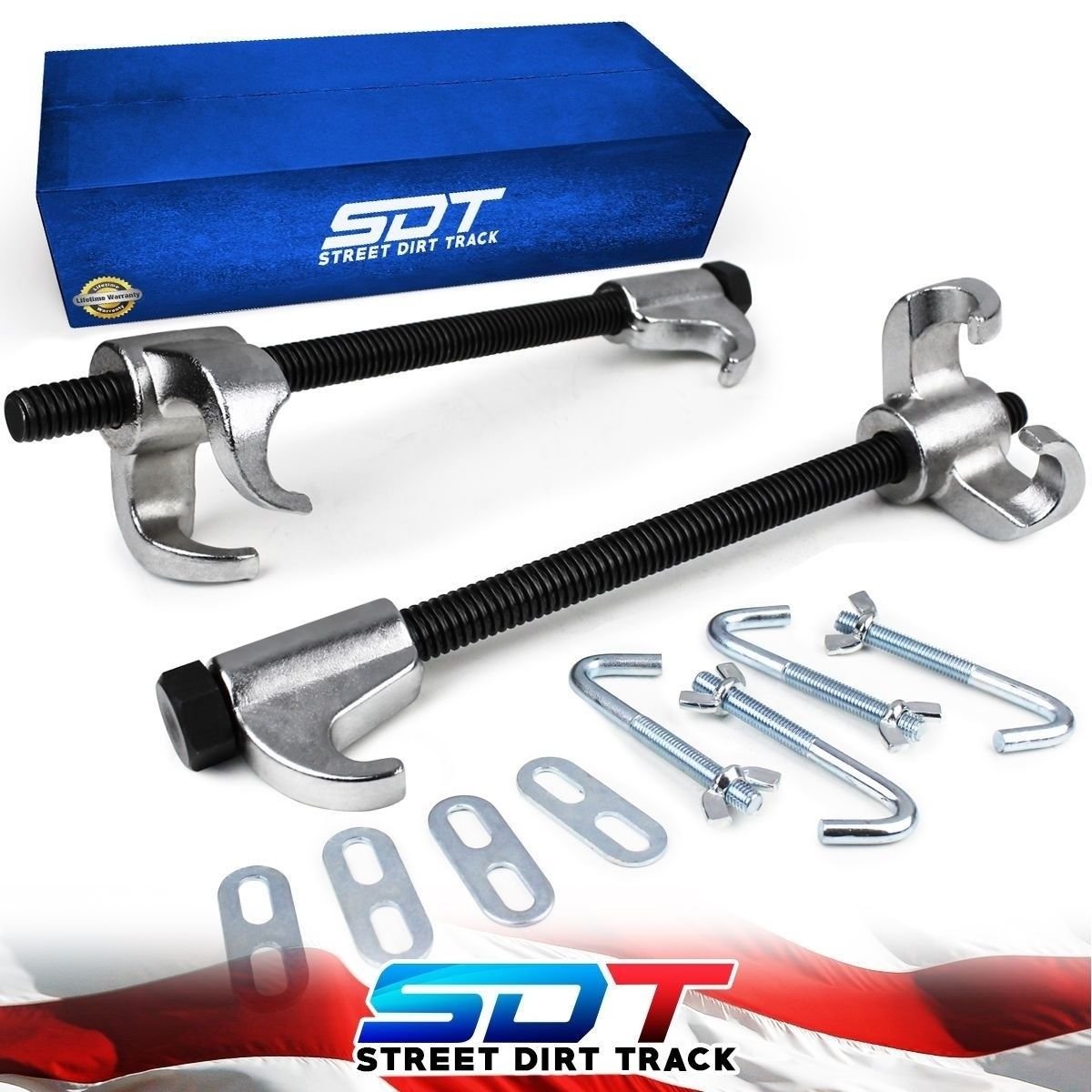 Heavy Duty Coil Spring Strut Compressor Removal Installation Tool with Clamps