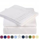 Queen Size Bed Sheet Set 100% Brushed Microfiber Polyester 1800 Series - Extra Deep Pocket - White