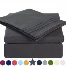 Queen Size Bed Sheet Set 100% Brushed Microfiber Polyester 1800 Series - Extra Deep Pocket - Grey