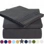Queen Size Bed Sheet Set 100% Brushed Microfiber Polyester 1800 Series - Extra Deep Pocket - Grey