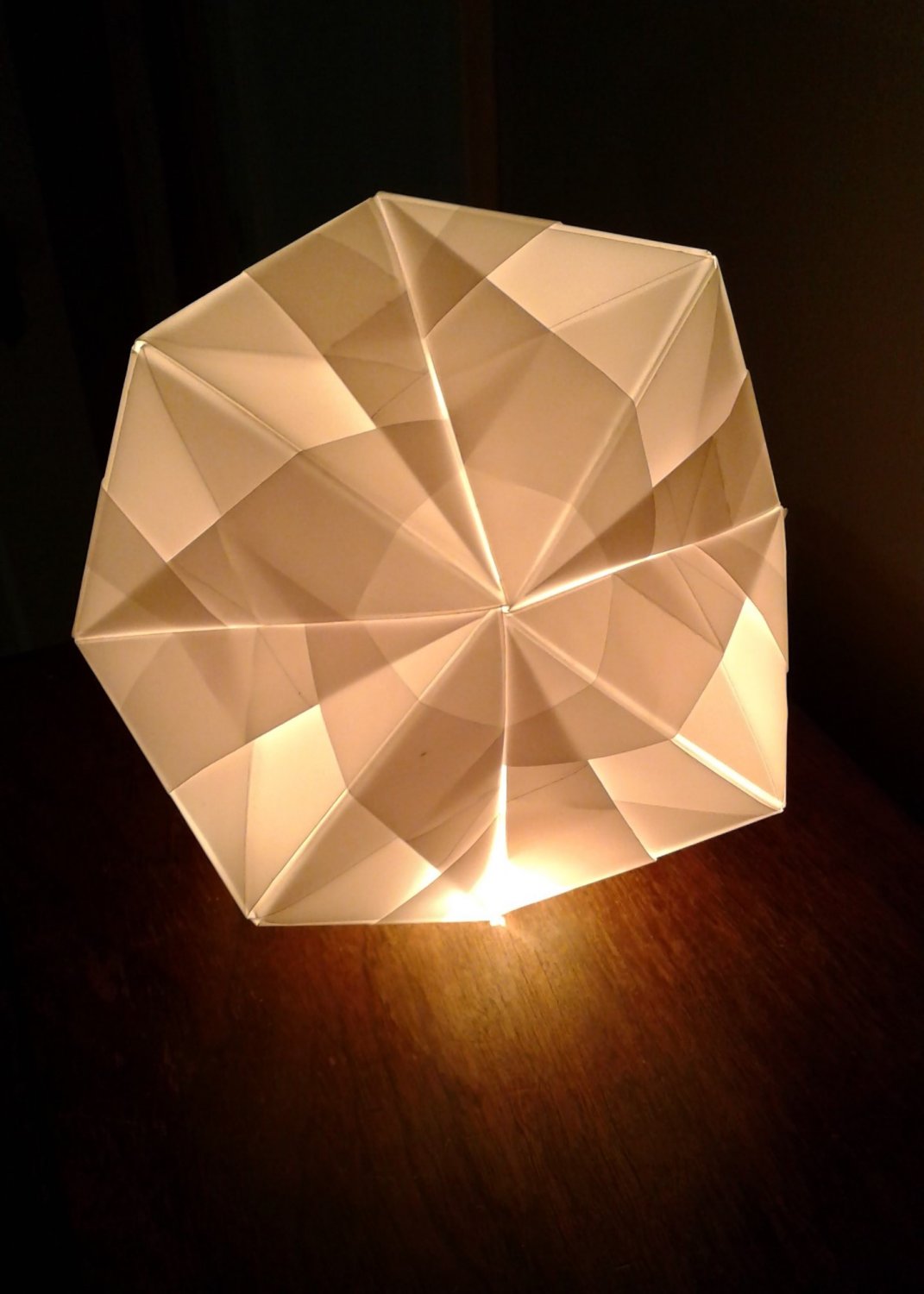 Handmade Origami Octahedron Lamp