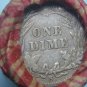 WHEAT PENNY ROLL, "S" BARBER DIME &"S" MERCURY DIME ON ENDS T-11