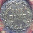 WHEAT PENNY ROLL,"D" BARBER DIME& 1897 IHP ON ENDS T-13