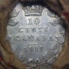 WHEAT PENNY ROLL, "D" MERCURY DIME & 1919 CANADIAN DIME ON ENDS T-15