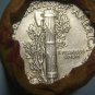 WHEAT PENNY ROLL, 3 CENT NICKEL & D" MERCURY DIME ON ENDS T-46