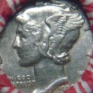WHEAT PENNY ROLL, 3 CENT NICKEL & MERCURY DIME ON ENDS T-36