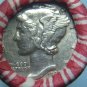 WHEAT PENNY ROLL, 3 CENT NICKEL & MERCURY DIME ON ENDS T-36