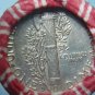 WHEAT PENNY ROLL, "D" BARBER DIME &"D" MERCURY DIME ON ENDS T-49
