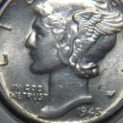 1945-D SILVER MERCURY DIME "AU"   L-85
