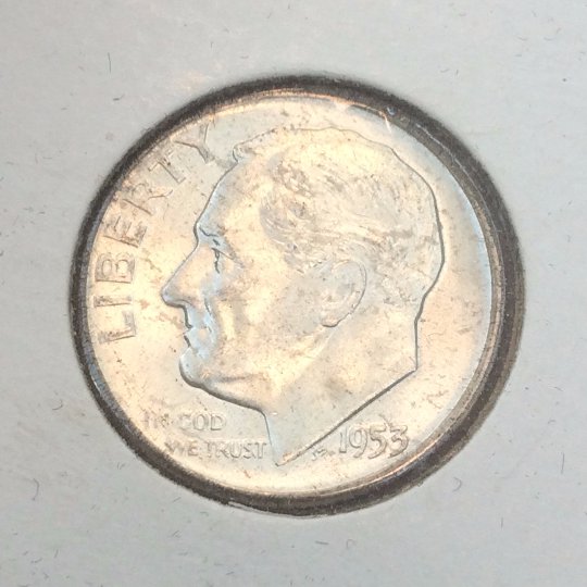 BLAST WHITE 1953 Philadelphia Franklin Delano Roosevelt Dime