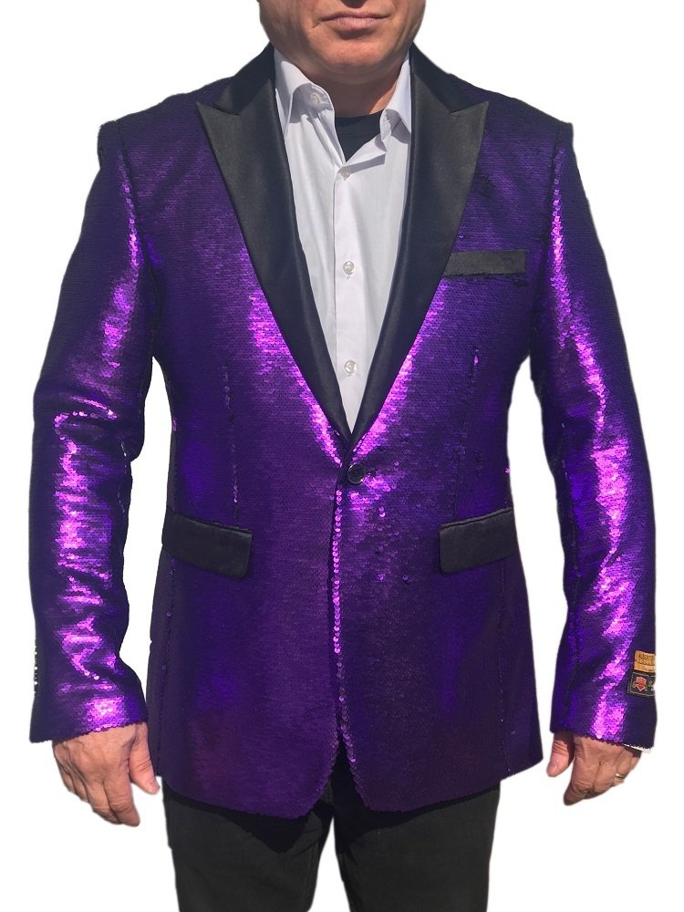 Alberto Nardoni Tuxedo Blazer Jacket Purple Satin Lapel 1