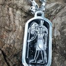 Double sided Egyptian god Seth cartouche necklace , ancient chaos deity , Setekh hieroglyph