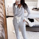 Gray Striped Long Sleeves and Joggers Set