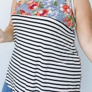 Floral and Stripes Plus Size Tank