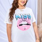 KISS Lips Graphic Ripped Plus Size Tee