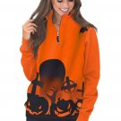 Halloween Screaming Zipped Neck Sweatshirt