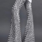 Silver Sequin Wide Leg Pants