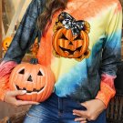 Tie dyed Pumpkin Halloween Print Graphic Sweatshirt