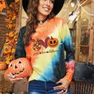 Tie dye Peace Love Halloween Print Woman Sweatshirt