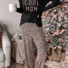 COOL MOM Leopard Print Long Sleeve Top and Pants Lounge Set