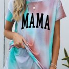 Multicolor MAMA Graphic Tie dye Short Sleeve Lounge Set