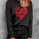 Black Valentine XOXO Heart Print Top and Shorts Lounge Wear