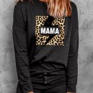 Black MAMA Lightning Leopard Print Slim-fit Top and Shorts Lounge Set