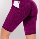 Rose Side Pockets Ruched Butt Lifting Yoga Shorts