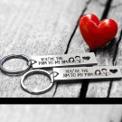 Valentine Lettered Heart Cut-out Matching Keychain