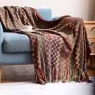 Red Nordic Knitted Throw Thread Blanket