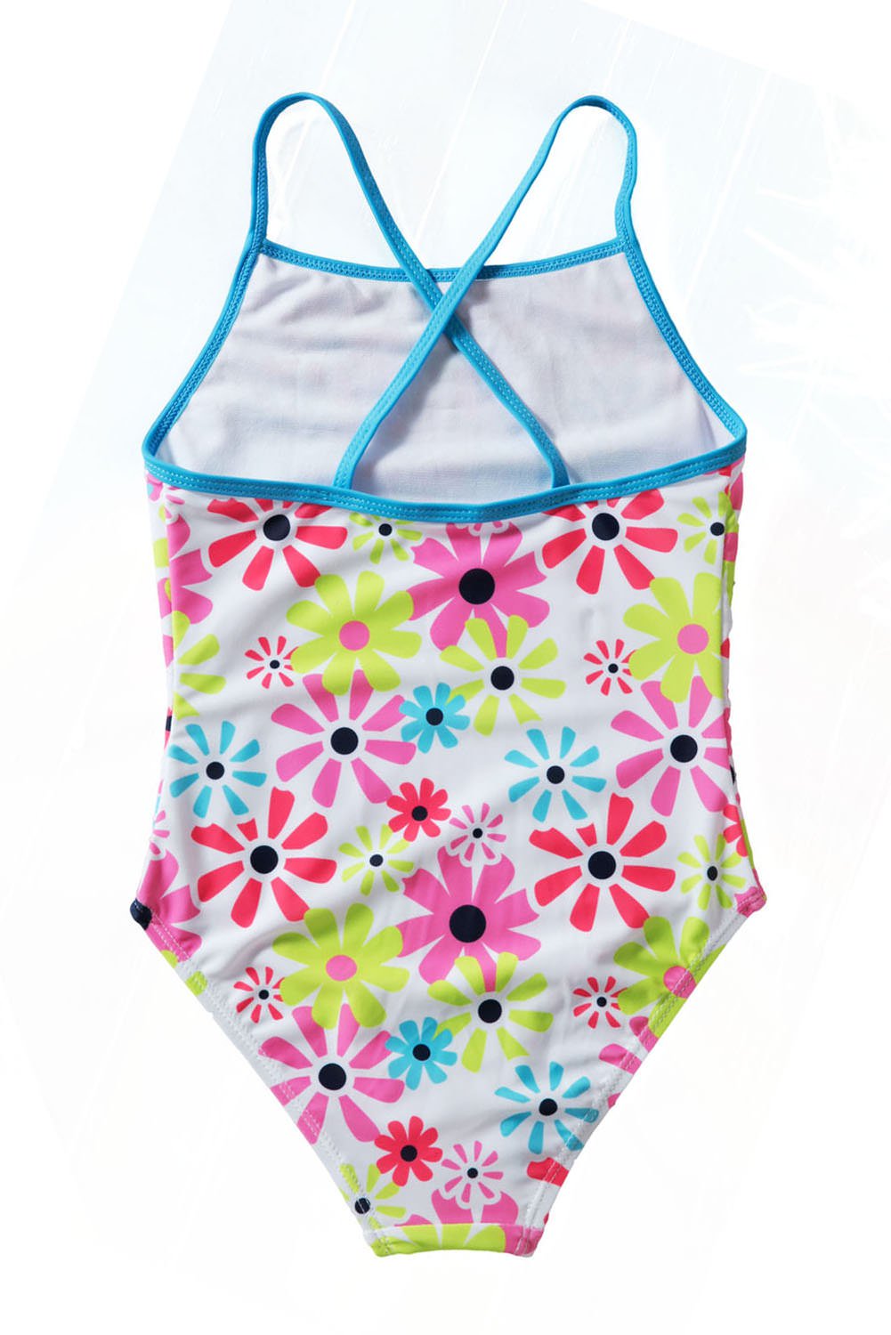 Little Girls' Cross-Back Sunflower One Piece Swimsuit