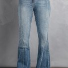 Sky Blue High Waist Flare Jeans with Pockets