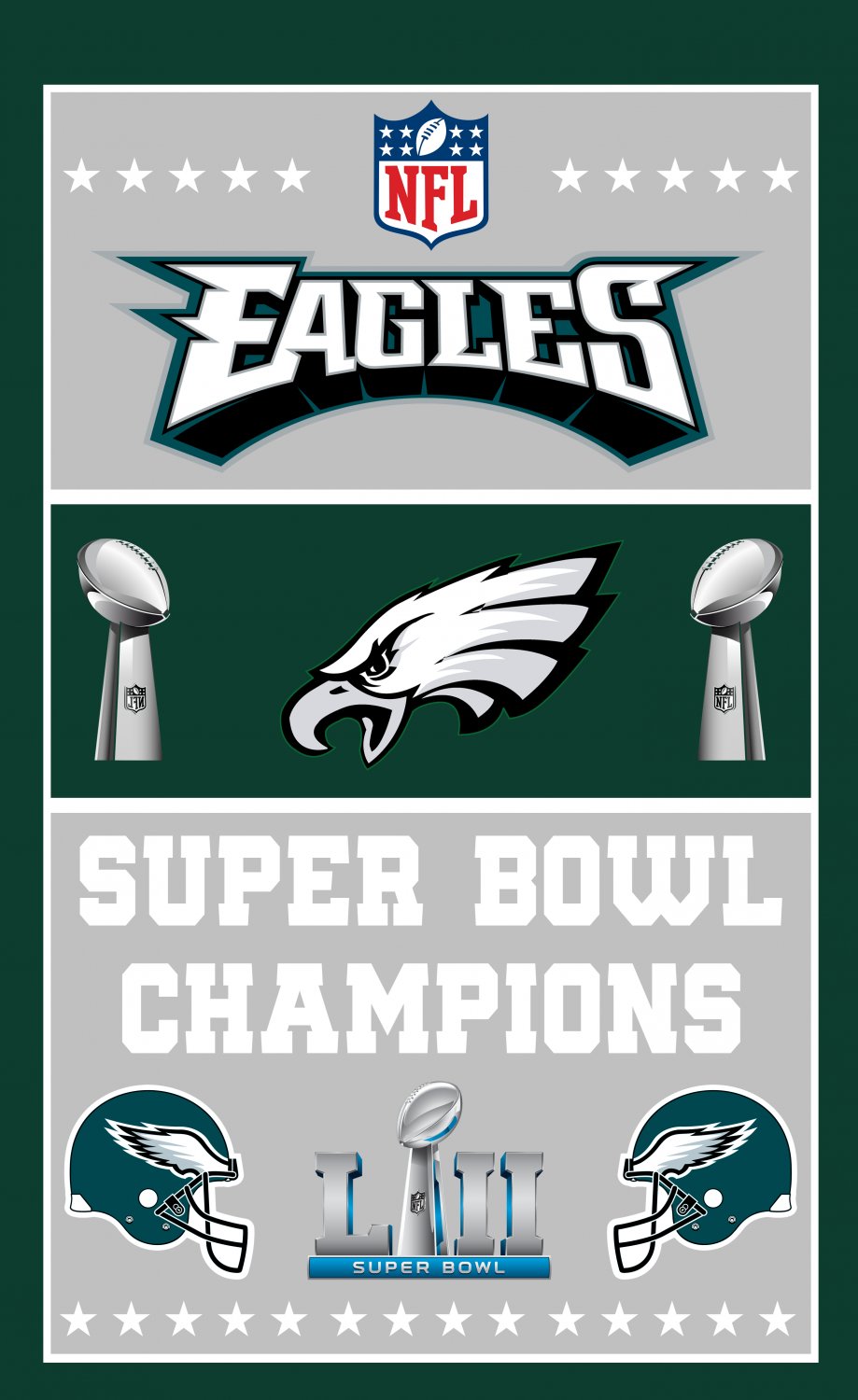 Eagles Philadelphia Flag Banner Nfl 3x5 3 Football Ft New Super Bowl X Champions