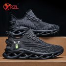 YRZL Men Sports Running Black Jogging Shoes Casual Sneakers Outdoor