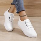 Off White Shoes Sneakers Women Lace-up Shallow White Leather Shoes