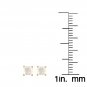 0.52Ct Princess Cut Natural Diamond Stud Earrings in 14K Yellow Gold