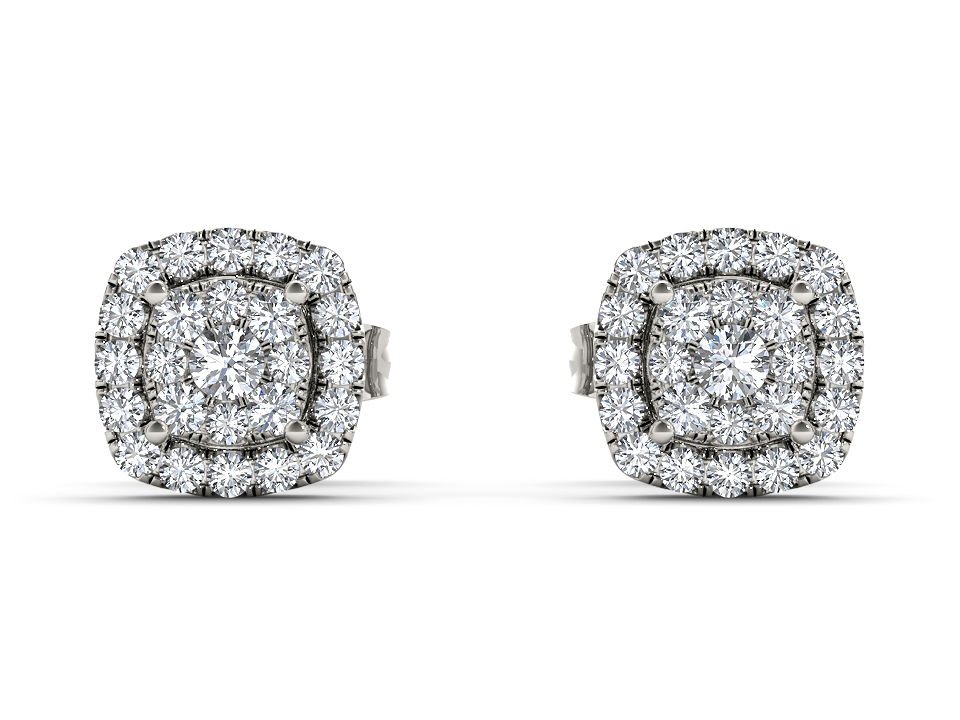 Natural 10k White Gold 0.25 Ct Round Cut Diamond Fashion Stud Earrings HI I2