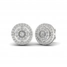 Sterling Silver 0.42ct TW Diamond Double Halo Stud Earrings Sterling Silver 0.42ct TW Diamond Double Halo Stud Earrings