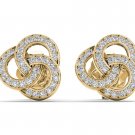 Solid 10k Yellow Gold 0.20 Ct Round Cut Diamond Fashion Earrings HI I2