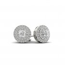 Sterling Silver 0.25ct TW Diamond Double Halo Stud Earrings Sterling Silver 0.25ct TW Diamond Double Halo Stud Earrings