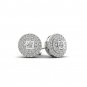 Sterling Silver 0.25ct TW Diamond Double Halo Stud Earrings