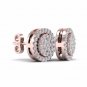 10k Rose Gold 0.18ct TDW Diamond Cluster Halo Stud Earrings H-I  I2