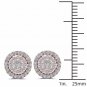 10k Rose Gold 0.18ct TDW Diamond Cluster Halo Stud Earrings H-I  I2