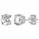 1.27Ct Round Cut Natural Diamond Stud Earrings in 14K White Gold