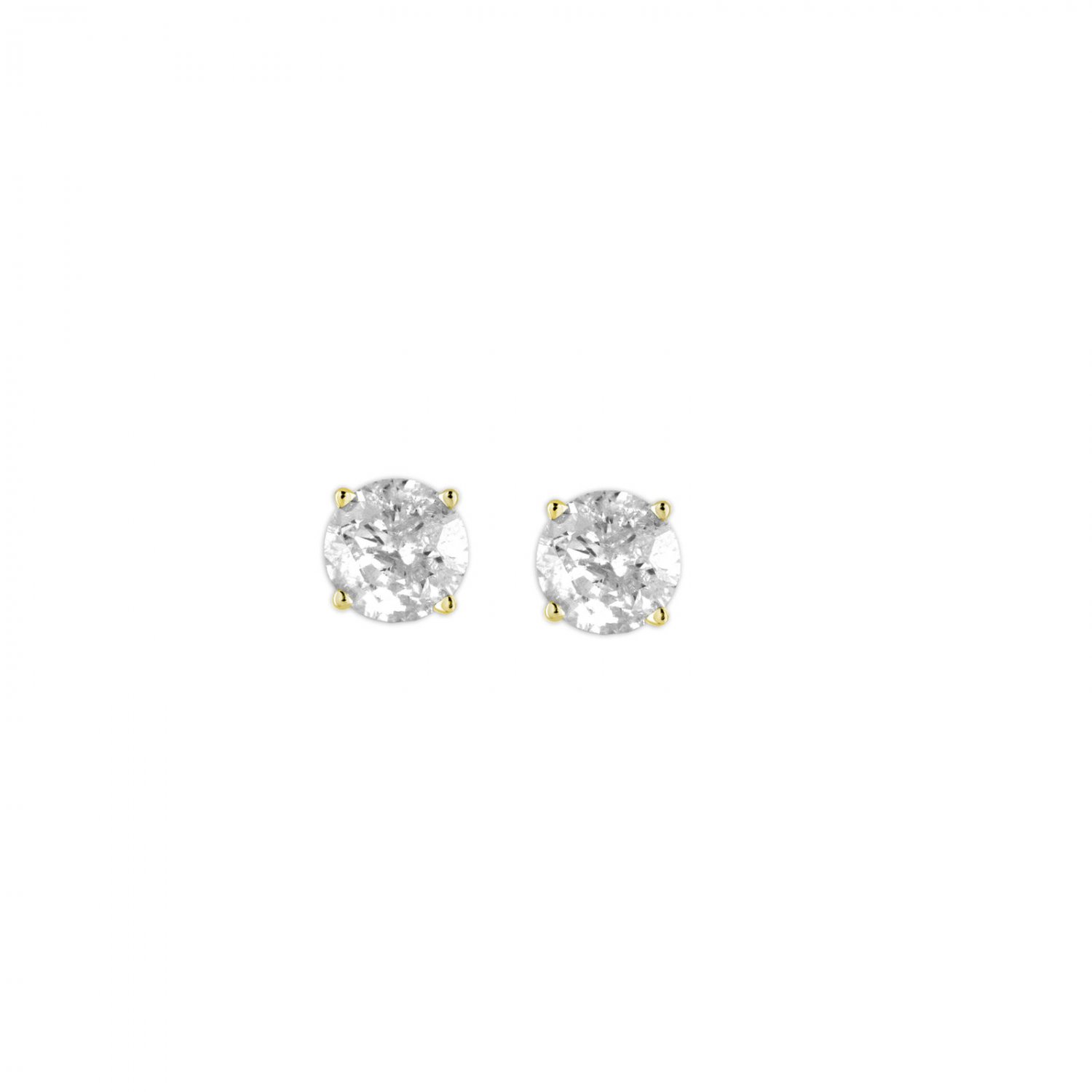 0.75Ct Round Cut Natural Diamond Stud Earrings in 14K Yellow Gold