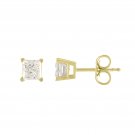 1.05Ct Princess Cut Natural Diamond Stud Earrings in 14K Yellow Gold 1.05Ct Princess Cut Natural Diamond Stud Earrings in 14K Yellow Gold