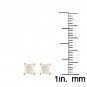 1.05Ct Princess Cut Natural Diamond Stud Earrings in 14K Yellow Gold