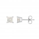 1.05Ct Princess Cut Natural Diamond Stud Earrings in 14K White Gold 1.05Ct Princess Cut Natural Diamond Stud Earrings in 14K White Gold