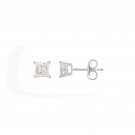 0.75Ct Princess Cut Natural Diamond Stud Earrings in 14K White Gold 0.75Ct Princess Cut Natural Diamond Stud Earrings in 14K White Gold