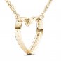 Solid 10k Yellow Gold 0.10Ct Round Cut Diamond Bold Heart Pendant Necklace HI I2